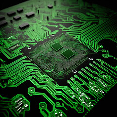 Close-up of the computer board