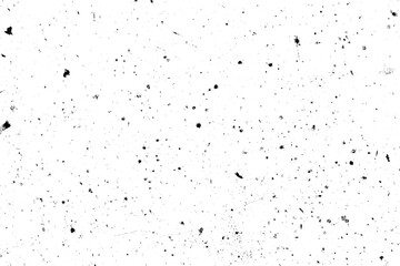 Grunge background of black and white. Abstract illustration texture of cracks, chips, dot isolated on transparent background PNG file.