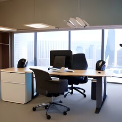 office interior with a table and chairs