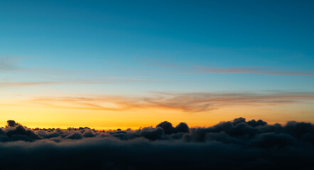 Cloudscape with mountain,floating sea of clouds.