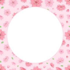 Cute Round Sakura Cherry Blossom Frame