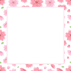 Cute Square Sakura Cherry Blossom Frame