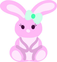 Obraz na płótnie Canvas Pink Easter bunny