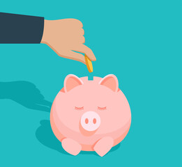 Save money and profit concept with piggy bank