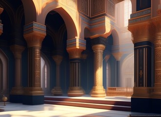 background of arches of the palace of the palace city AI generated