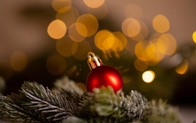 christmas decoration on a red background