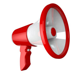 red and white megaphone