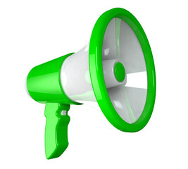 green and white megaphone