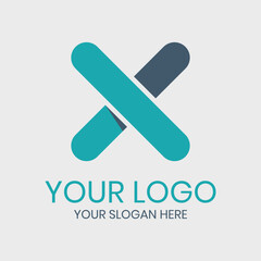X illustration logo vector design concept