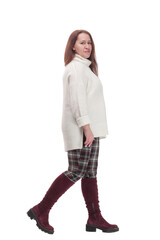 full-length. woman in casual clothes walking forward .