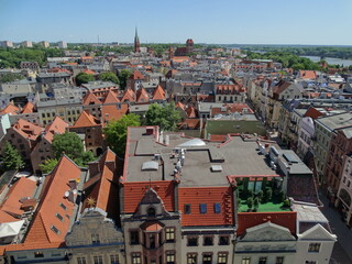 Naklejka na ściany i meble Toruń, zabytki, starówka miasta na liście UNESCO, architektura, europa, krajobraz 