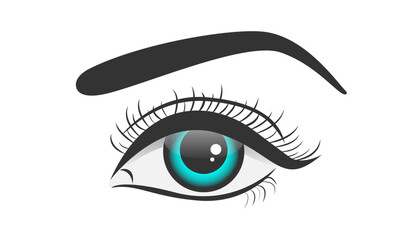 Beautiful Blue Color Female Eye Isolated Vector Illustration