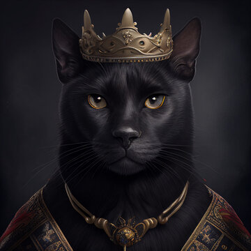 Black cat as a king