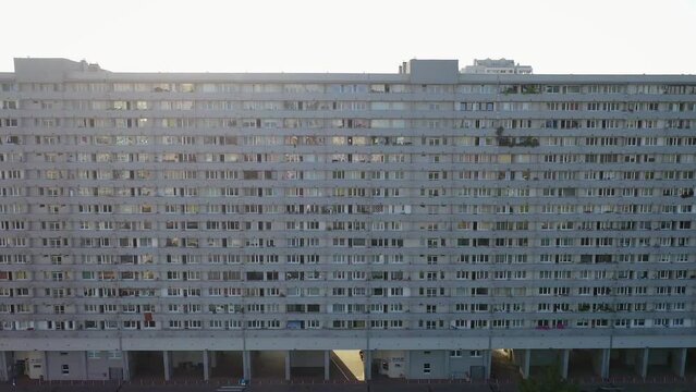 Superjednostka - Superunit, huge block of flats, in Katowice, Poland, 4k