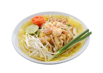 Foto op Canvas pad thai. Thai style noodles on transparent png © sommai