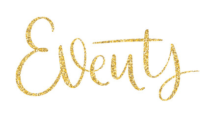 EVENTS vector gold glitter brush lettering banner