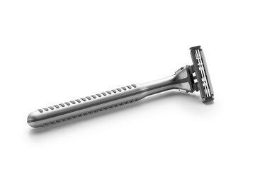 Two brand new silver and brown disposable plastic razors