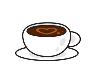 ハートのラテアートのコーヒー