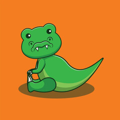 cute dino cartoon vector icon illustration. animal kawaii