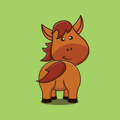 cute horse zebra cartoon vector icon illustration. animal kawaii