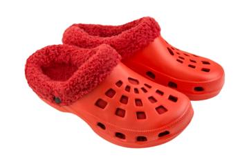 Rote Clogs und Hintergrund transparent PNG cut out