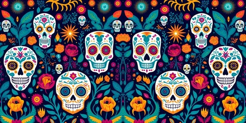 Dia de los Muertos Cloth Pattern