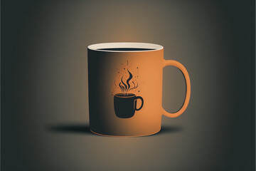 Coffee Mug with Coffee Icon, Illustration