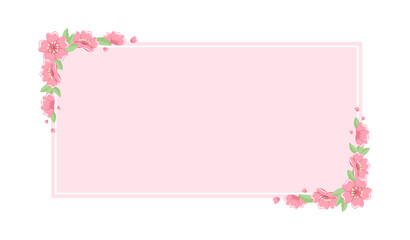 Cherry Blossom Frames. Long Rectangular Floral Border.