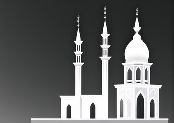 Fototapeta na wymiar Illustration of amazing architecture design of muslim mosque ramadan kareem. Islamic Festival Holy month concept. Generative AI