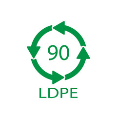 Composites recycling symbol LDPE 90. Vector illustration