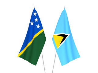 Saint Lucia and Solomon Islands flags