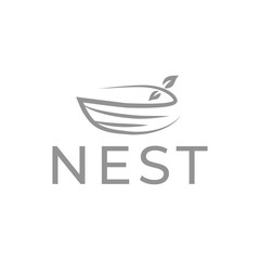 bird nest hipster vintage logo vector icon illustration