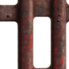 Rusted metal grid, seamless texture png cropped