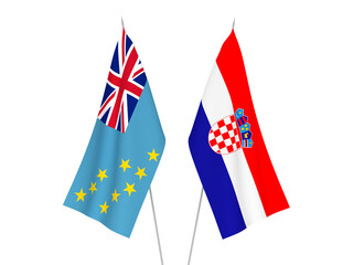 Croatia and Tuvalu flags
