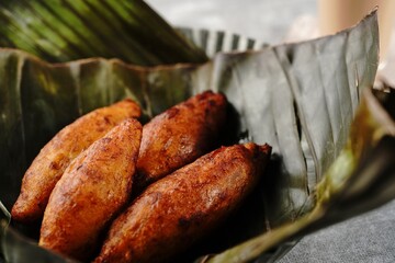 Homemade unnakaya or unnakai - Popular Kerala snack with ripe plantain from Malabar, selective focus