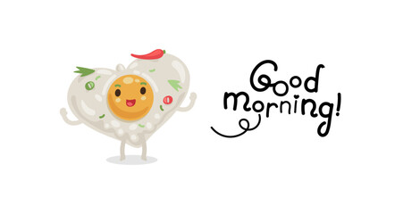 Valentines Fried Egg Good Morning