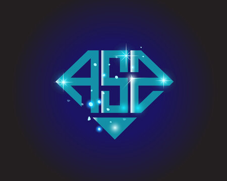 ASZ Logo letter monogram with diamond shape design template.	
