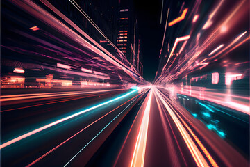 Obraz premium Long exposure of a street abstract art