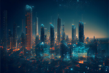 Fototapeta premium Technology of the future in a city