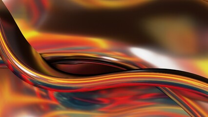 fiery red metallic organically intersecting beautiful curves abstract dramatic modern luxurious luxury luxury 3D rendering graphic design elemental background material