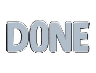 Done text effect 3d rendering vector illustration