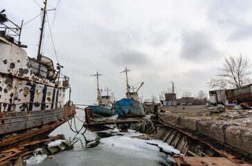 old ship ran aground in Ukraine