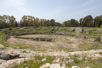 Fototapeta na wymiar The Anfiteatro Romano in Syracuse