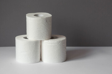 Toilet paper rolls. Hygienic 3-layer toilet paper with fragrance. Softness and tenderness for the skin.