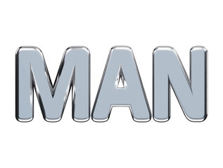 Man text effect 3d rendering vector illustration