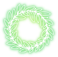 Set of wreath design neon