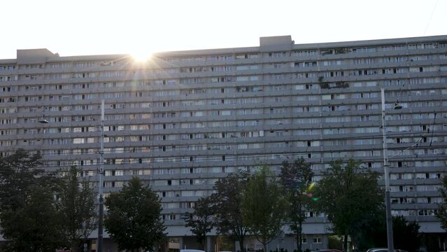 Superjednostka - Superunit, huge block of flats, brutalist architecture in Katowice, Poland