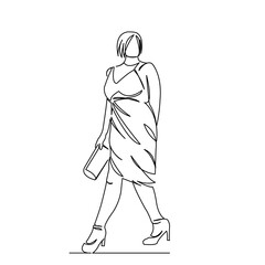 plump girl woman dressed in a dress with heels