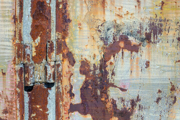 Old painted metal texture with traces of rust