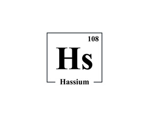 Hassium icon vector. 108 Hs Hassium